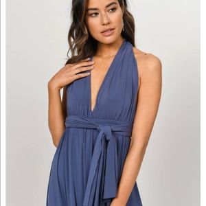 MAKE ME CRAZY SLATE MULTIWAY MAXI DRESS
